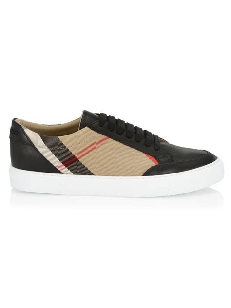 burberry vintage check and leather sneakers